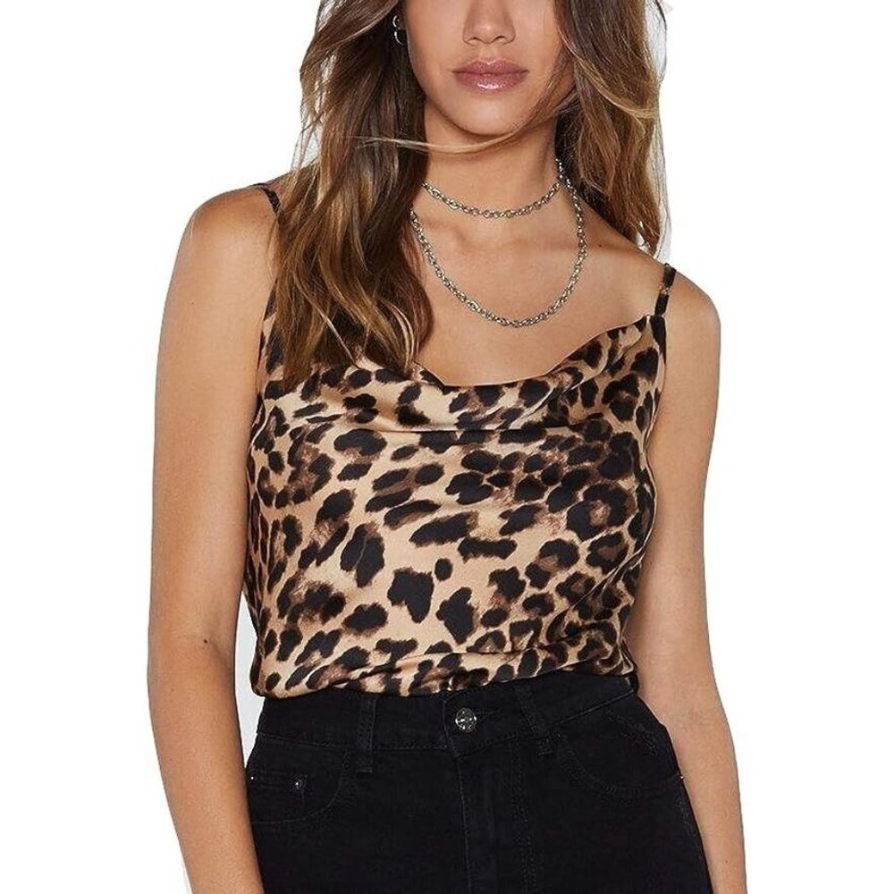 Yimeili Women Adjustable Spaghetti Straps Summer Tops Elegant Cowls Neck